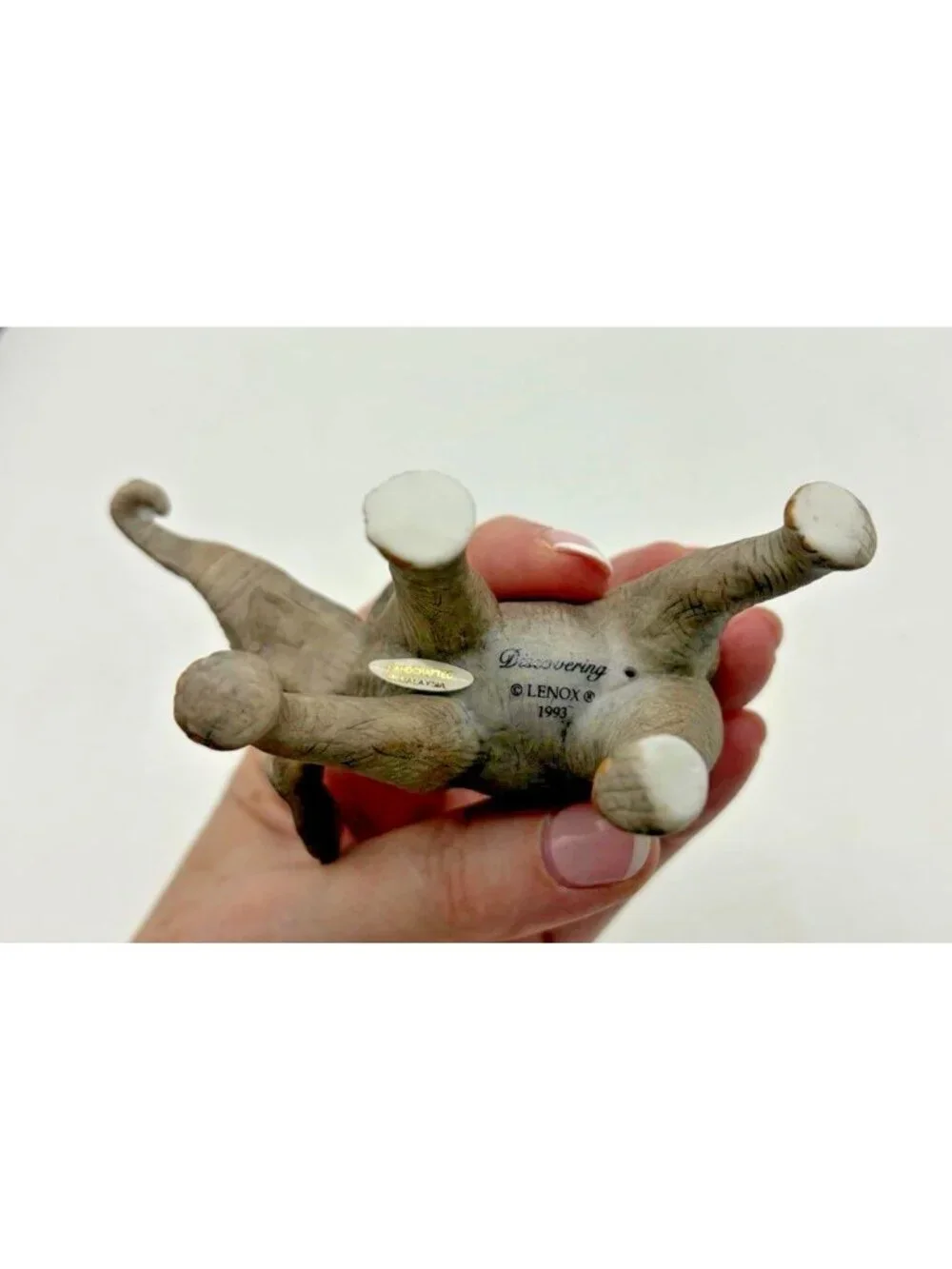 Vintage Lenox Smithsonian African Baby Elephant Discovering Figurine 1993 READ